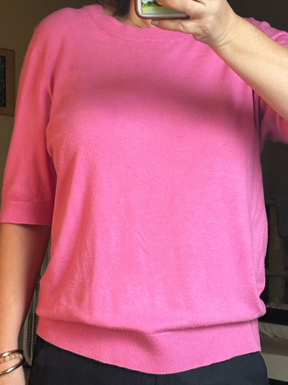 Women's Hot Pink Crewneck Sweater